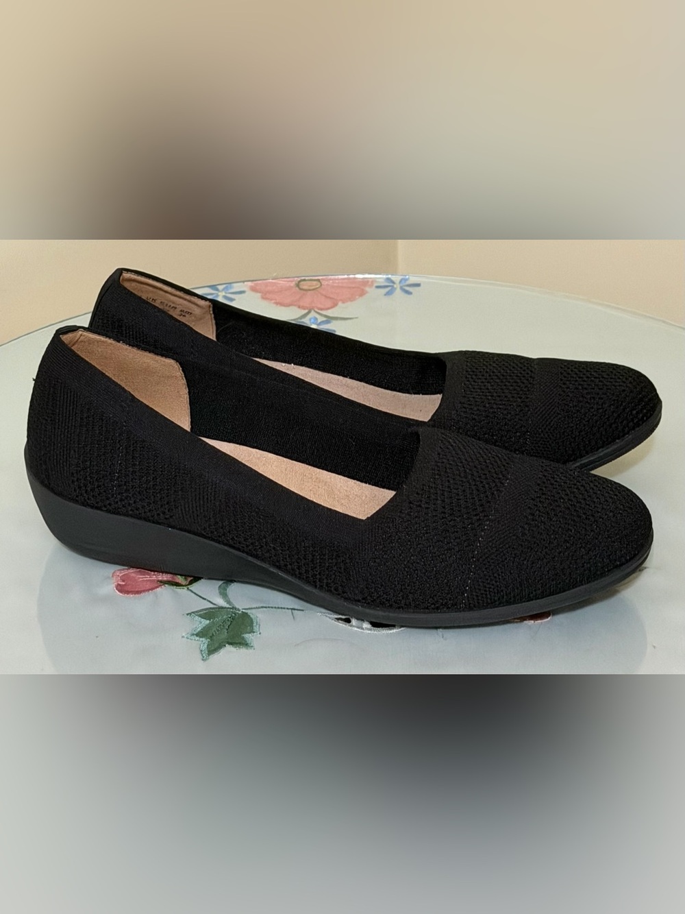 Lifestride Velocity 2.0 Comfort Knit Black Women's Slip-On Flats Size 9 Wide